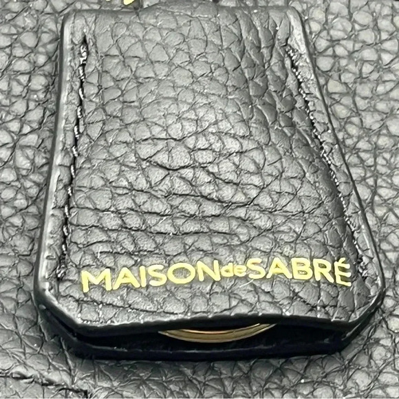 Maison de Sabre The Snap Soft Tote Black Rouge Noir Genuine Leather - Picture 13 of 15